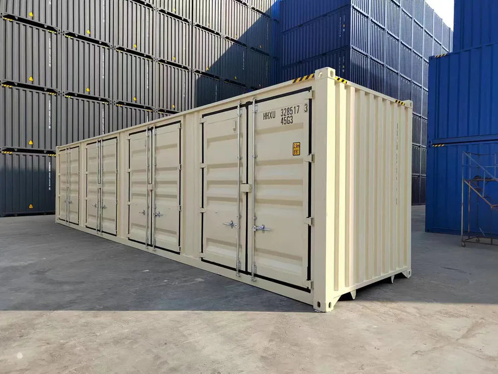 Conteneur maritime beige de 40 pieds à ouverture latérale NEUF agri-tract